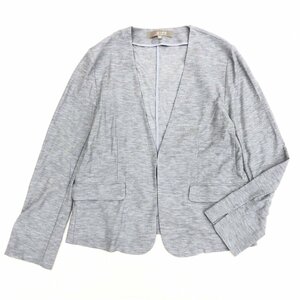 美品 A day in the life UNITED ARROWS ユナイテッドアローズ ノーカラー コットン サマー ジャケット 38(M) グレー 日本製 長袖 羽織り