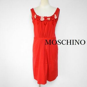 833256 MOSCHINO モスキーノ 赤 ノースリーブ ワンピース【クリックポスト可】