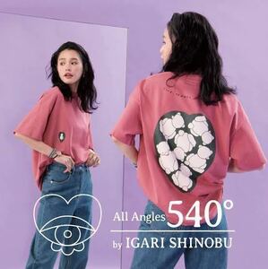 新品GU × イガリシノブ大人気コラボ　グラフィック半袖Tシャツ540° 2 　色・サイズ違い有り　Ｓピンク　トップス プルオーバー