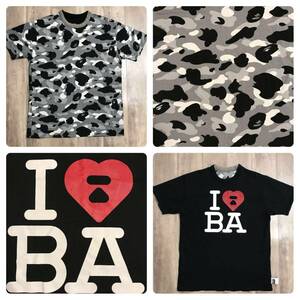 ★リバーシブル★ グレーカモ Tシャツ Lサイズ a bathing ape bape エイプ ベイプ アベイシングエイプ bape camo I love NY logo 迷彩