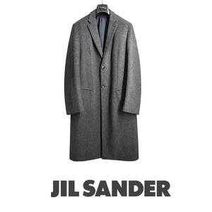 今週最終価格 JIL SANDER リラックスフィットデザイン チャコールグレー Mサイズ ヴァージンウール ジルサンダー チェスターコート48サイズ