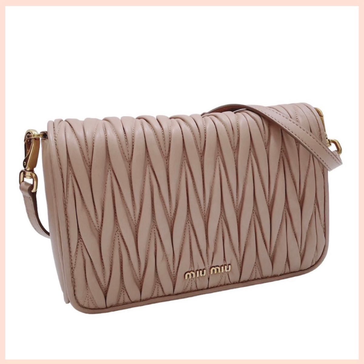 マテラッセナッパレザー ミニバッグ miumiu 白|PayPayフリマ