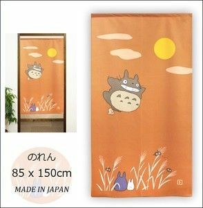 【新品】暖簾 となりのトトロ「みんなでお月見」日本製