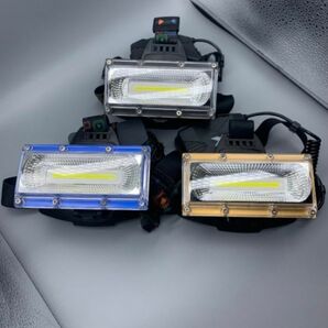 ■『USB充電式』（ブラック）超強力巨大COB LED ヘッドライト ヘッドランプ ヘルメットライト ヘルメットランプの画像10