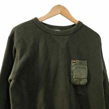 NB145 ALPHA INDUSTRIES アルファインダストリーズ スウェット トレーナー 裏起毛 プルオーバー トップス 長袖 カーキ レディース M_画像3