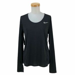 B310-23 未使用品 NIKE ナイキ トーレニングウエア DRY-FIT トップス 長袖 指穴 長袖 ストレッチ ブラック 黒 レディース M 自宅保管品