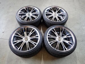 YS0262【送料無料235/35R19 245/35R19】レーベンハート LNS8 カスタムセダン等へ 中古夏タイヤセット★19×9.5/10J 114.3/5H ET19/0★