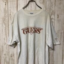 Y2303064 GUESS ゲス ロゴプリント 半袖 クルーネック Tシャツ メンズ 大きいサイズ コットン100% ダメージ カッコいい 古着の醍醐味_画像1