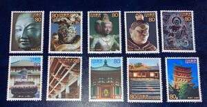 ■日本記念切手　古都奈良の文化財　10種完　未使用♪