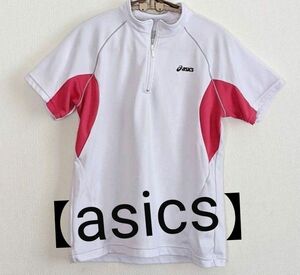 【asicsアシックス】ハーフジップ 半袖ポロシャツ　ゲームシャツ　Mサイズ