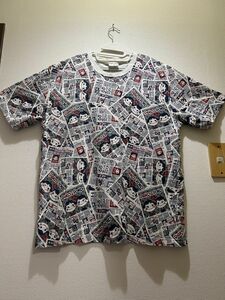 レトロなペコちゃん総柄Tシャツ 3L メンズ