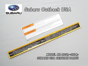 アウトバックBR【SUBARU】スバルOUTBACK純正USラベル.セット-ルーフレール2点/USDM北米仕様サンルーフ.コーションUSAステッカー米国シール