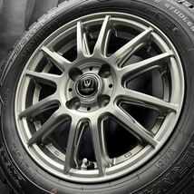 深溝美品★社外アルミ＆DUNLOP WM01 175/65R14 4本 №B230829-B3 キューブ マーチ ヴィッツ フィット等/スタッドレス*ホイールセット_画像10