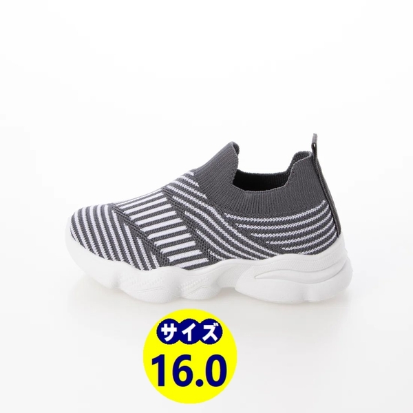 キッズスニーカー ジュニアスニーカー 『22916-GRY-160』16.0cm フライニットスニーカー 幅広 足に優しい