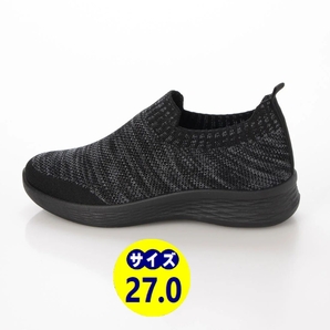 フライニットスニーカー スリッポンスニーカー 新品『22535-BLK-270』27.0cm 散歩 室内履き