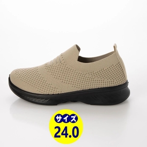  fly knitted sneakers slip-on shoes sneakers new goods [22537-BEG-240]24.0cm walk interior put on footwear 