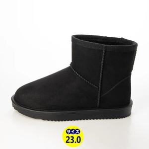  protection against cold boots mouton boots short boots new goods [22076-BLK-230]23.0cm suede style Family size.