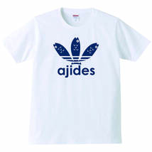 【送料無料】【新品】ajides アジデス 紺 Tシャツ パロディ おもしろ プレゼント 父の日 メンズ 白 XXLサイズ_画像1