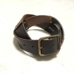 [ postage 360 jpy ]MK KLEIN Michel Klein leather belt original leather Brown CC2