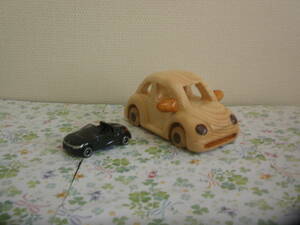 [ original work ] laughing face overflow wooden toy ~ Volkswagen * The * Beetle work No.812