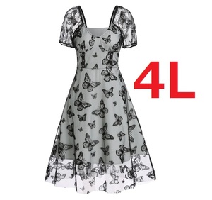  immediate payment new goods large size 4L elegant butterfly pattern chu-ru race dress One-piece party Gothic and Lolita Event marriage hour presentation tina- show 