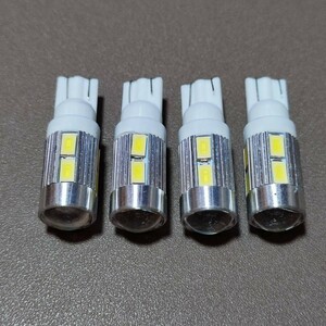 超爆光！プロジェクターレンズ搭載！T10 led ホワイト ポジション スモール ナンバー灯 バックランプ 4個 5630 10SMD /10