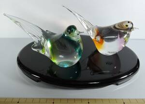 ☆Z33■Multi　Glass　マルティグラス　鳥ペア　置物■ガラス細工