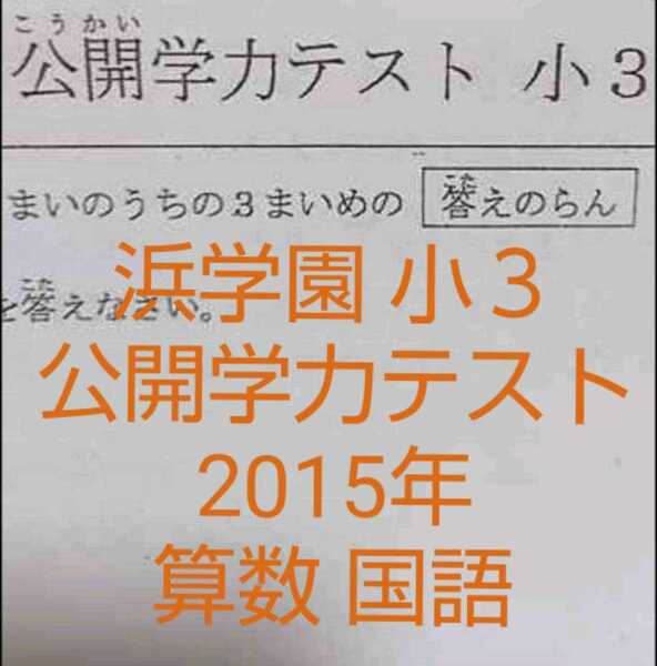 浜学園　小３　2015年　公開学力テスト　算数　国語