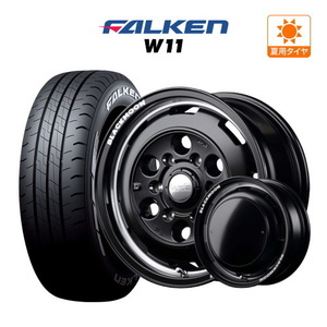 200系 ハイエース ホイール 4本セット MID ガルシア シスコ BLACKMOON EDITION FALKEN W11 195/80R15