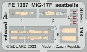 エデュアルド ズーム1/48 FE1367 MiG-17F seatbelts for Ammo kits