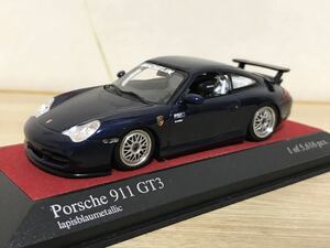 送料無料　1/43 ミニチャンプス ポルシェ 911 GT3 紺　カスタムミニカー 改造車 minichamps PORSCHE CUSTOM BLUE