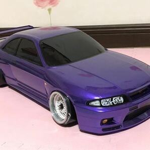 送料無料　1/10 未走行　タミヤ　日産　スカイライン　GT-R R33 ミッドナイトパープル風　ラジコンボディ　TAMIYA NISSAN SKYLINE