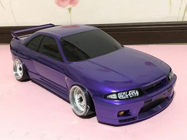 送料無料　1/10 未走行　タミヤ　日産　スカイライン　GT-R R33 ミッドナイトパープル風　ラジコンボディ　TAMIYA NISSAN SKYLINE