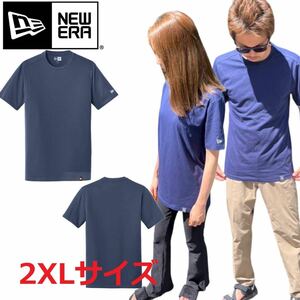 ニューエラ 半袖 Tシャツ NEA100 ロゴ ヘリテージ ネイビー 2XLサイズ ユニセックス クルーネック NEWERA HERITAGE BLEND CREW TEE 新品