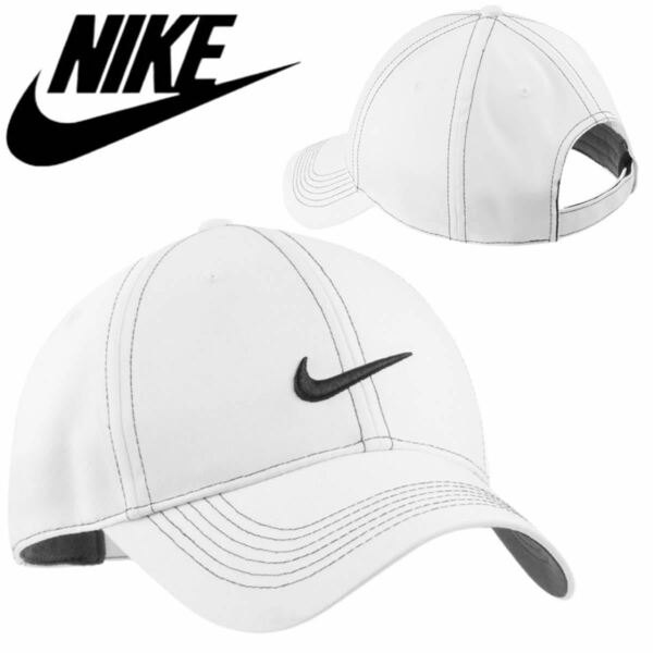 ナイキ Nike キャップ 帽子 333114 刺繍ロゴ 白 速乾 スポーツ 紫外線対策 調節可 ヘリテージ86 NIKE SWOOSH FRONT CAP 新品