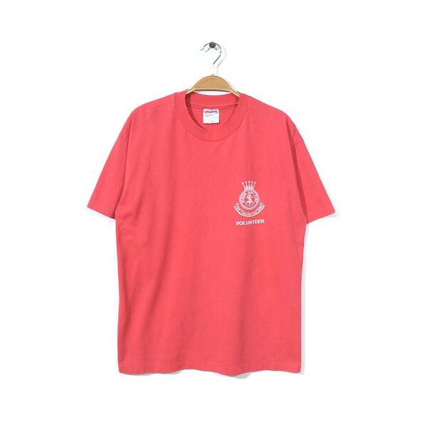 【送料無料】80s 90s ヘインズ USA製 ヴィンテージ Tシャツ SALVATION ARMY 袖裾シングル 赤 レッド アメカジ HANES サイズL 古着 @BZ0100