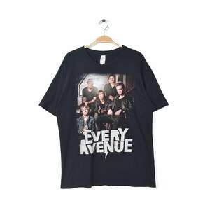 【送料無料】エブリアベニュー ロックTシャツ 黒 ブラック EVERY AVENUE サイズL 古着 @AA0019