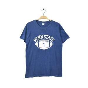 【送料無料】70s チャンピオン USA製 バータグ ヴィンテージTシャツ ナンバリング ペンシルベニア CHAMPION PENN STATE L 古着 @BD0013