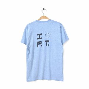 【送料無料】80s スクリーンスターズ バックプリント ヴィンテージTシャツ I LOVE P.T. 袖裾シングル 青霜降り サイズM相当 古着 @BZ0126