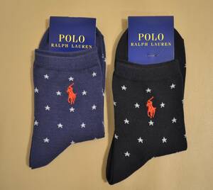  tag equipped woman POLO RALPH LAUREN Polo Ralph Lauren cotton . Star pattern socks 2 pairs set free shipping 