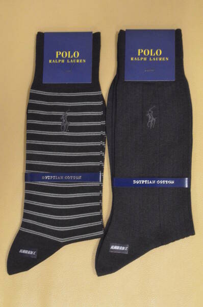 新品　未使用　タグ付き 男性　POLO RALPH LAUREN 　ポロラルフローレン　　エジプト綿使用　薄手ソックス2足セット　　　特価　送料無料