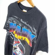 ■ 90s ビンテージ USA製 ” MARK MARTIN #6 ” マーク・マーティン オーバープリント シングルステッチ Tシャツ サイズL 黒 レーシング ■_画像4