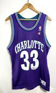 ■ 90s USA製 ビンテージ Champion チャンピオン NBA ” HORNETS #33 MOURNING ” モーニング メッシュ地 バスケ ユニフォーム 観戦 ■