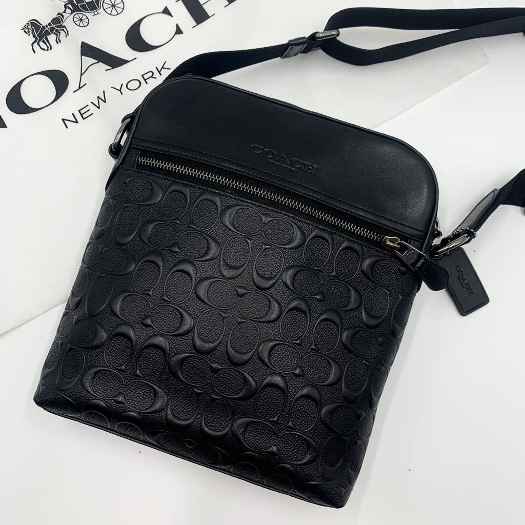 未使用級】COACH コーチ エンボス レザーショルダーバッグ トートバッグ-