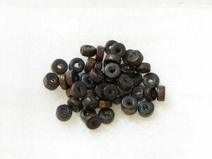  wood beads approximately 6x3mm flat circle sphere * Brown 150 piece 55-B(A)