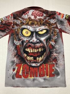 ◆ MONSTER JAM ◆ モンスタージャム ZOMBIE ゾンビ YMD 全面 プリント レーシングシャツ M程度