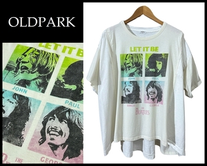 送無 OLD PARK オールドパーク Baggy Tee Assort 解体 再構築 リメイク オーバーサイズ バンド Tシャツ Let It Be ビートルズ 白 生成り F