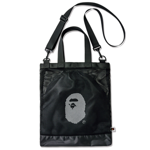 BAPE◆A BATHING APE／ブラック◆メッシュバッグ＆巾着ポーチセット◆ショルダーバッグ／付録ノベルティ