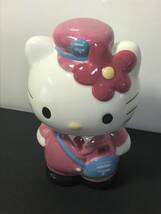 2003 サンリオ HELLO KITTY キティちゃん 貯金箱 陶器 置物 インテリア ゆうちょ 非売品 コレクション 現状品_画像9