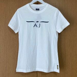 新品 未使用 アルマーニジーンズ 半袖 Tシャツ 白 シンプル ロゴ ネイビー S メンズ レディース ユニセックス 春夏 トップス